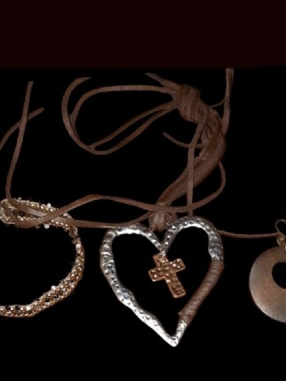 boho hippie Jewelry Lot 3 pieces. Necklace, bracelet nwt, and earrings wood/bead